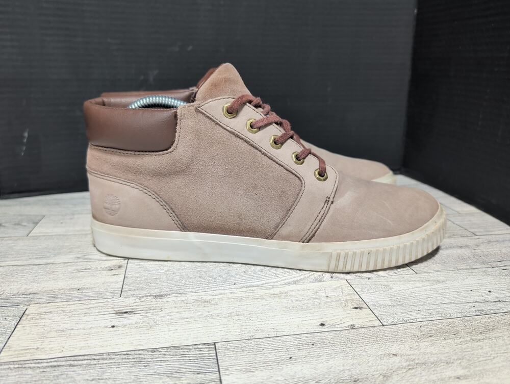 Timberland Skyla Bay Brown Tan White Nubuck Suede Ankle Boots Shoes Women Sz 9.5